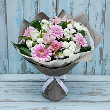 Букет цветов из:  Герберы, Альстромерии и Хризантемы #REPLACE_PRED# Белозерске
