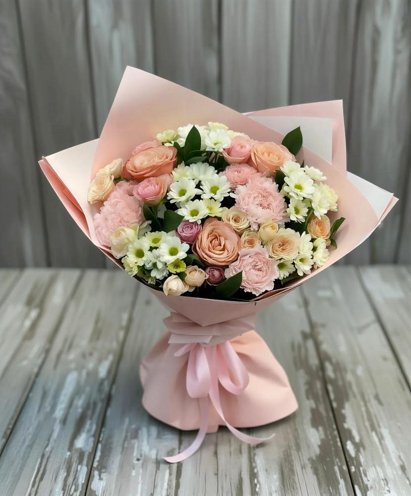 Букет цветов из: Гвоздики, Розы и Хризантемы в Белозерске