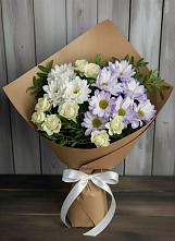 Букет цветов из:  Хризантемы и Розы в Белозерске