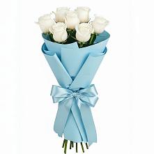 Букет 7 белых роз Проуд в Белозерске