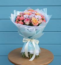 Букет цветов из:  Хризантемы и Розы в Белозерске