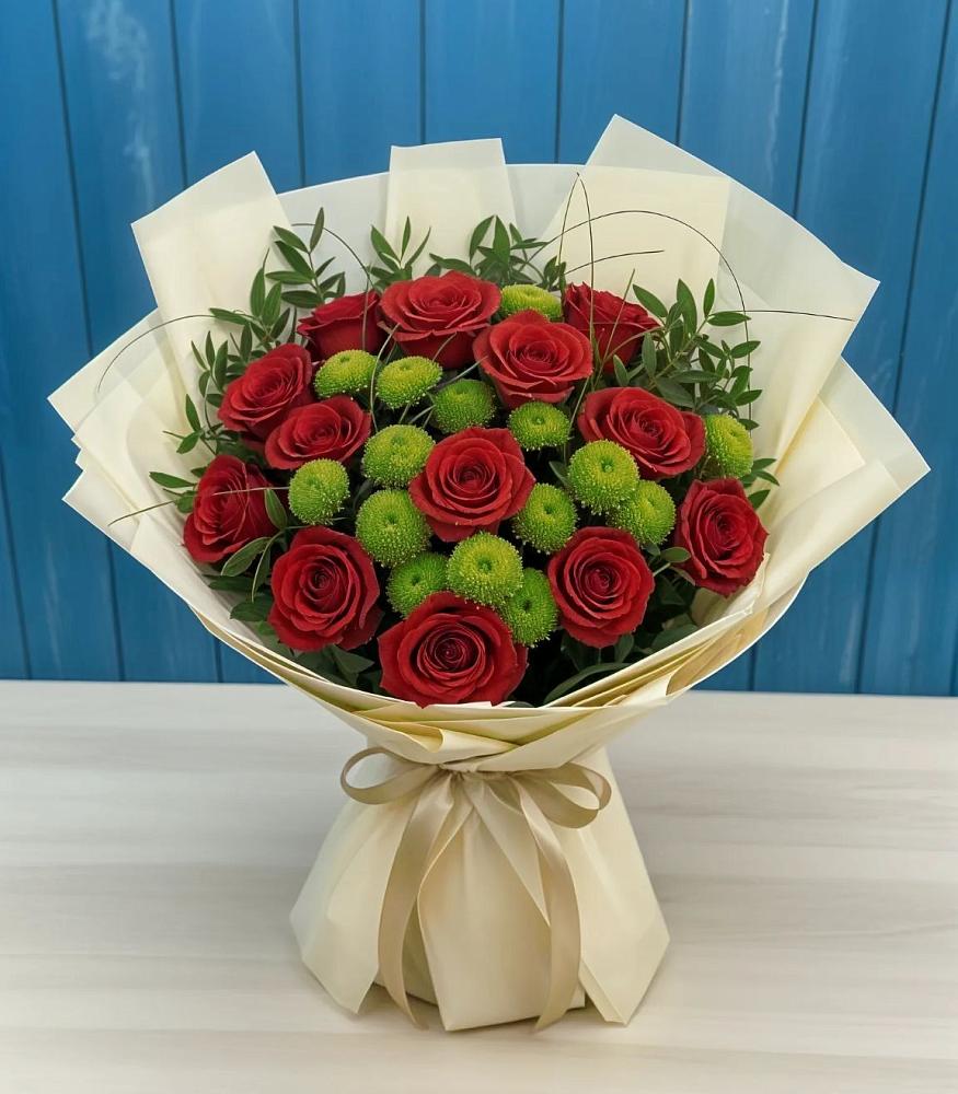 Букет цветов из: Розы и Хризантемы в Белозерске